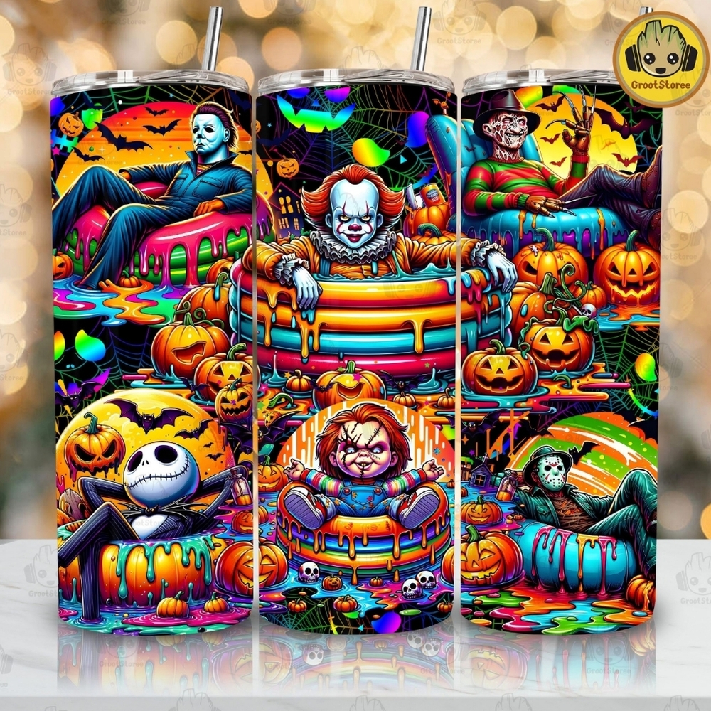 (1) Halloween Tumbler, Tumbler With Straw